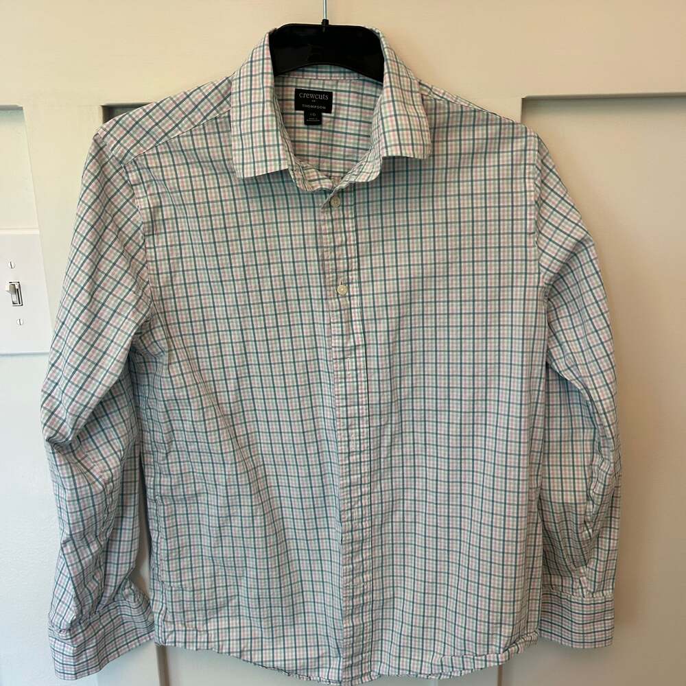 CrewCuts Blue and White and pink  Gingham Button Down Shirt